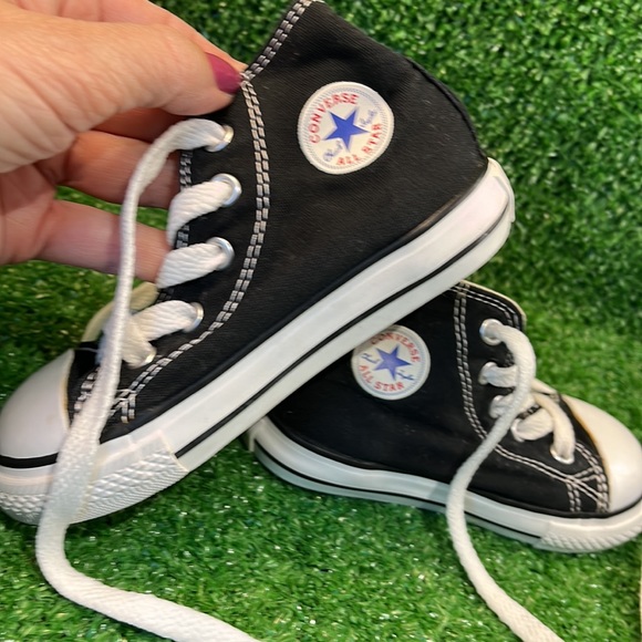 Converse, Infant, Unisex, Size 7 Black High-Top, Lace up - Picture 2 of 7